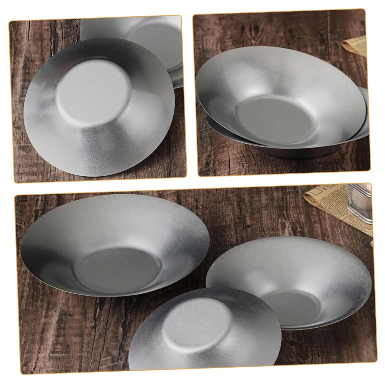 Ciieeo Vintage Stainless Steel Pasta Bowl Decorative Dessert Holder for Serving Fruits Salads and Snacks Bowl for Restaurants and Home Use