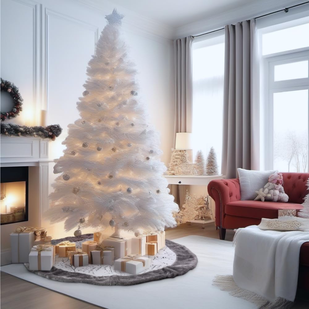 Lanpn Tappeto Sotto Albero di Natale Copribase Albero 120cm, Grande Lusso Ramo d'argento Copertura Base Piede Gonna Gonne Albero di Natale per la Decorazioni Albero di Natale (Argento,120 cm)