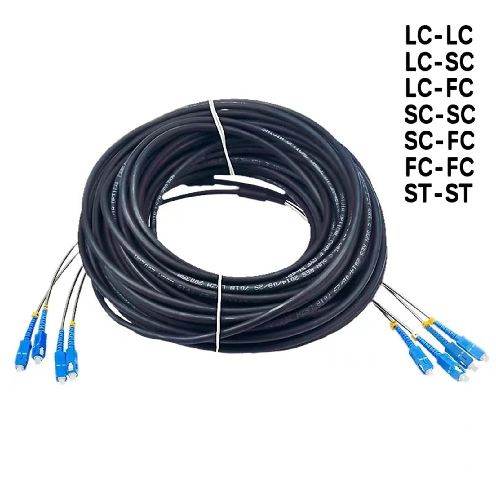 Cordon de raccordement à Fibre Optique monomode 10 m, LC, SC, FC, St, 4 conducteurs, câble de raccordement multimode SM, FTTH, FTTA, 4 Fibres(SC-SC MM)