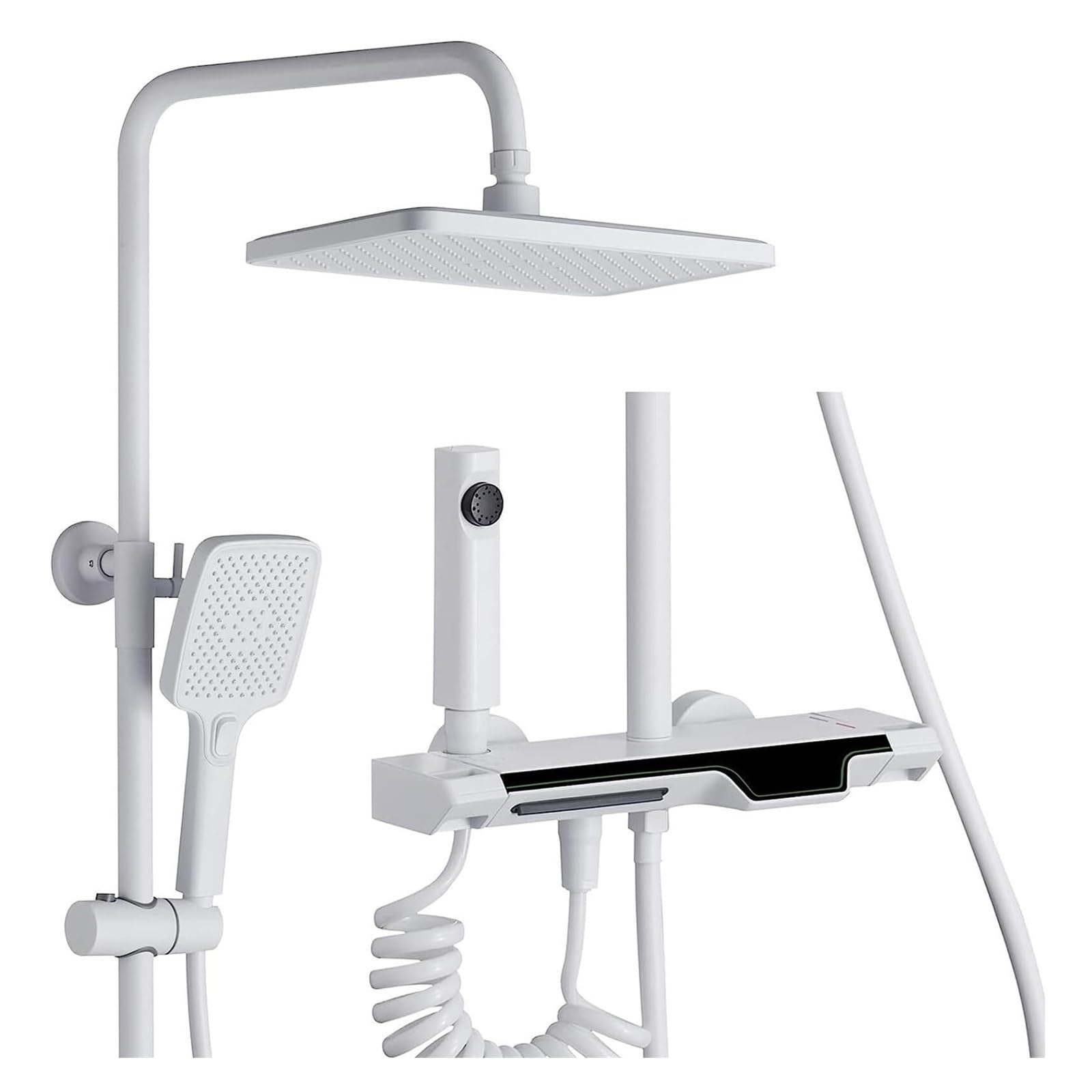 Shower Head Shower System with Tub Spout, Shower Faucet Set Wall Mount Shower Combo Set Height Adjustable Rain Shower Head(Wei�)