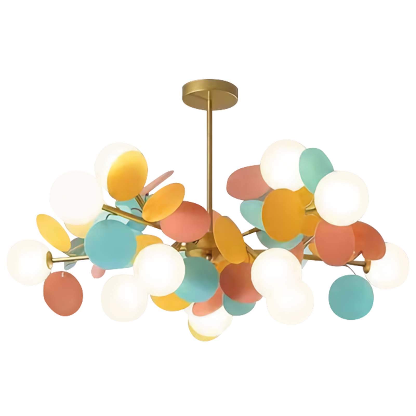 LYMSXAZOU LED Chandelier White Metal Ceiling Light Fixture for Modern Loft Cafe Bedroom Pendant