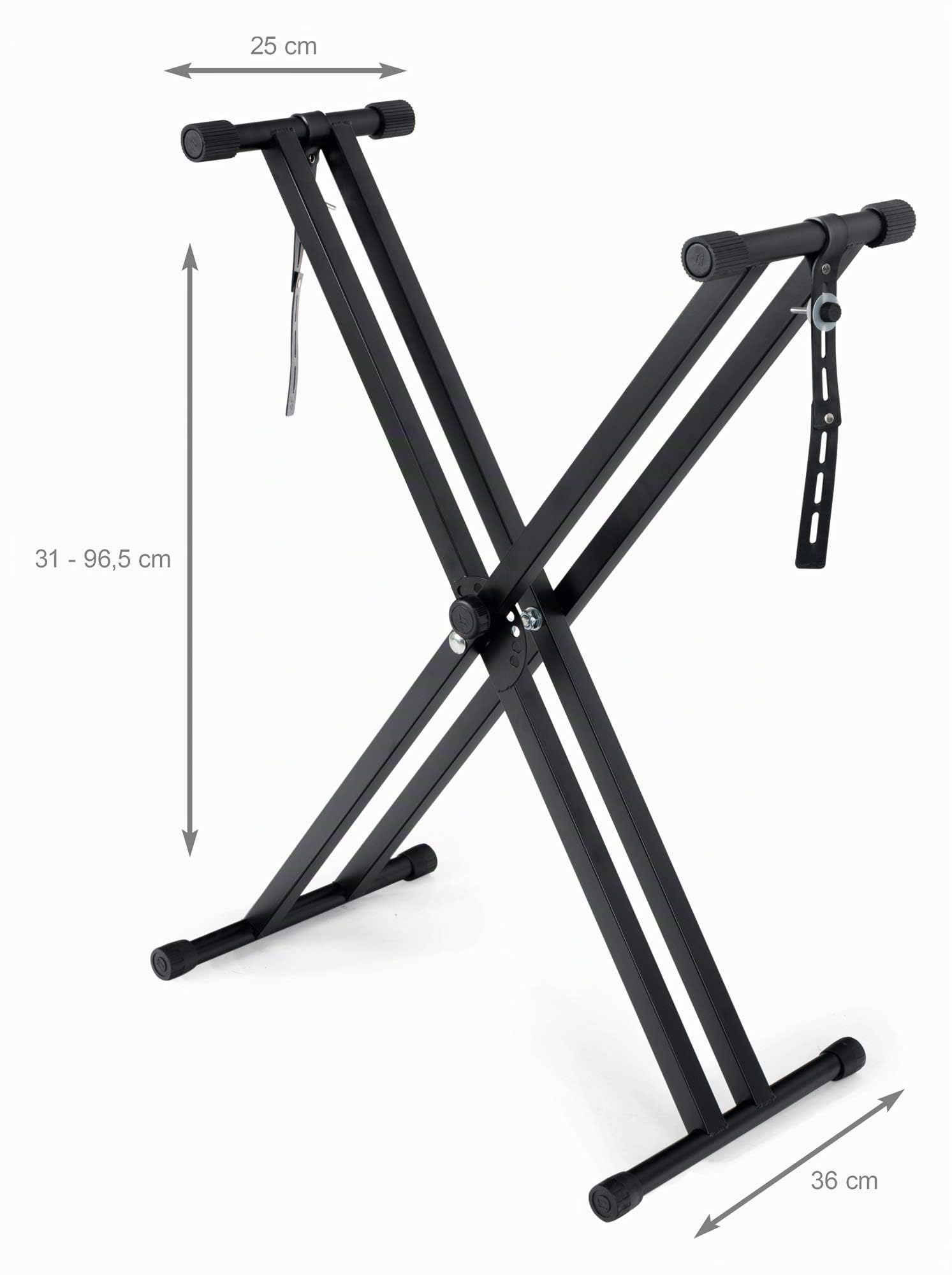 McGrey SK-88 Keyboard Super Kit - Einsteiger-Keyboard in Stagepiano-Optik mit 88 Leuchttasten - 146 Klänge - inklusive Sustain-Pedal, Keyboardständer, Hocker und Kopfhörer - schwarz