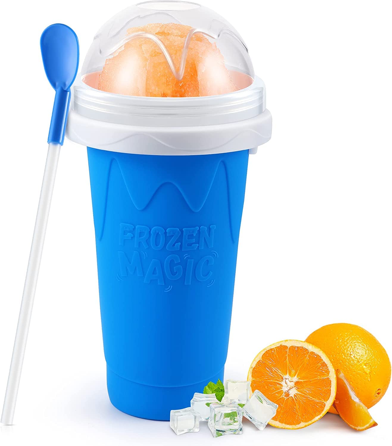 Kitchen House® Slush Cup | Slush Maker | Ice Cream Maker | Ice Gola | Slushie | Ice Crusher (Blue)