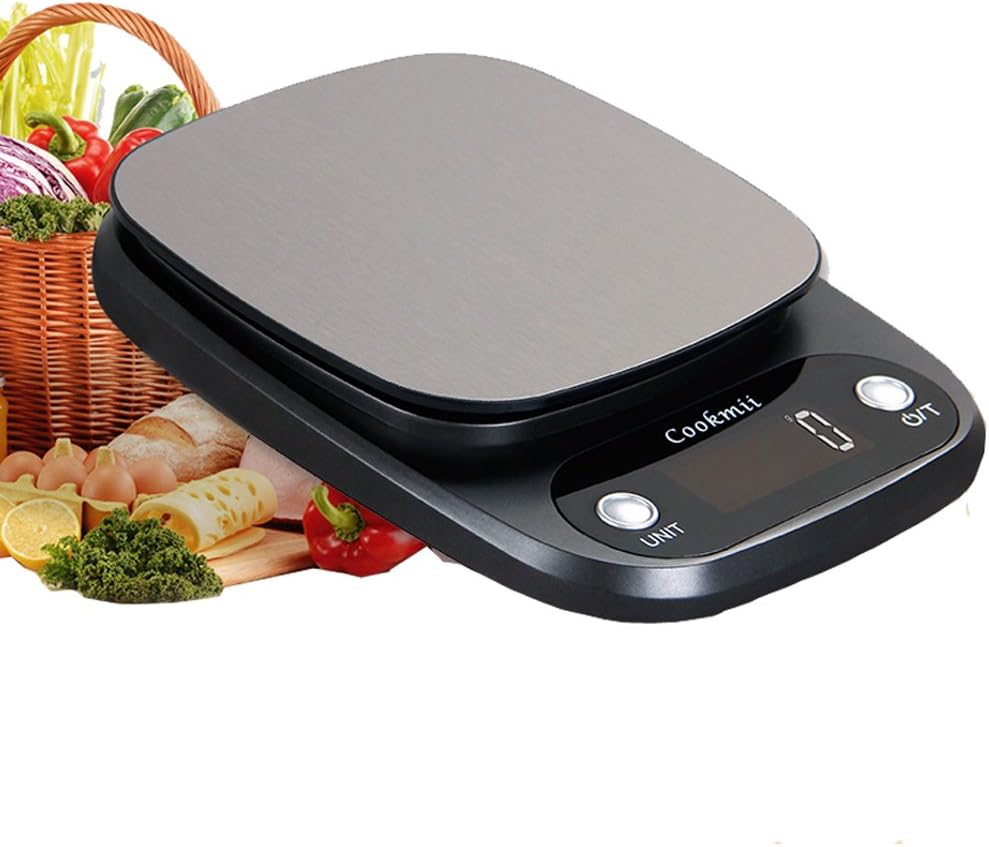 cookmii Digital Kitchen Scales 10kg(22lbs) Food Scales Accurate With Traditional Chinese Style Bowl (Dark Grey)