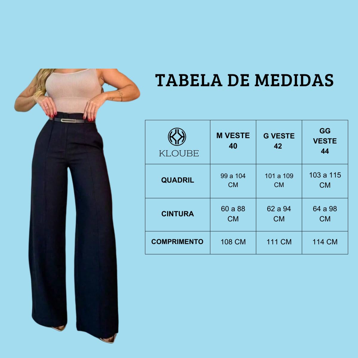 Calça Feminina Wide Leg Solta Alfaiataria Pantalona Social em promoção! Veja a oferta e mais achadinhos de Calças 7 Hoje é o melhor dia para comprar Calça Feminina Wide Leg Solta Alfaiataria Pantalona Social com aquele preço maroto! Promoção! Aproveite a oferta! 7