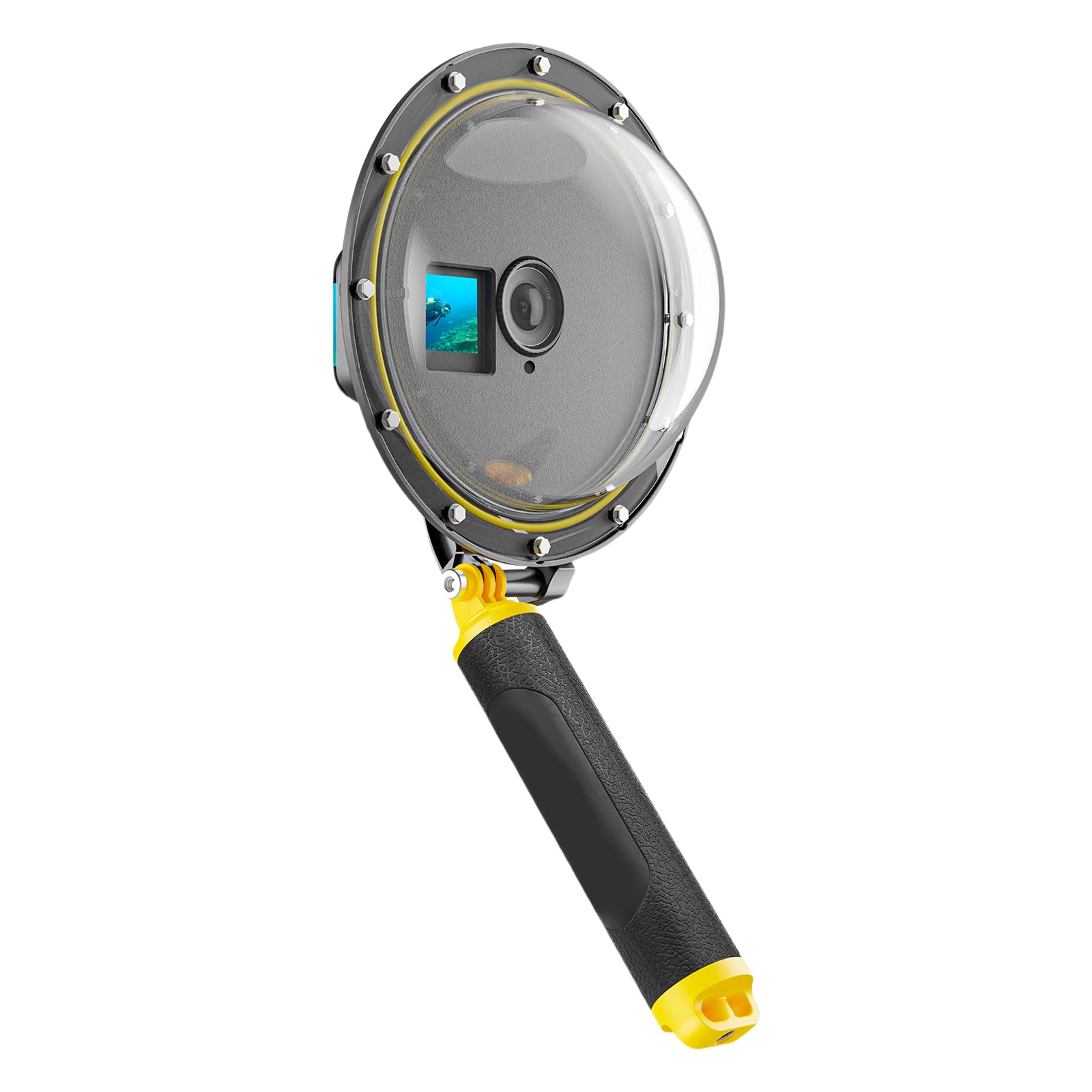 Tauchgehäusekoffer Dome Port Mit Hemisphärenobjektiv Für Action5/4/3 Kameras Handgelenk Seilsysteme Schnellfreisetzungssysteme