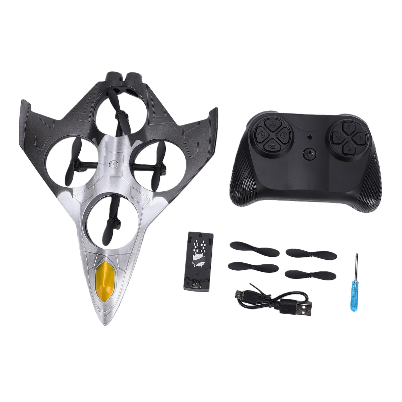 Vroomoto RC Glider Plane Remote Control Airplane 2.4GHz Airplane Altitude Hold Headless Mode One Key Takeoff Landing Return 3 Speed Modes with 410mAh Battery for Beginners (Black)