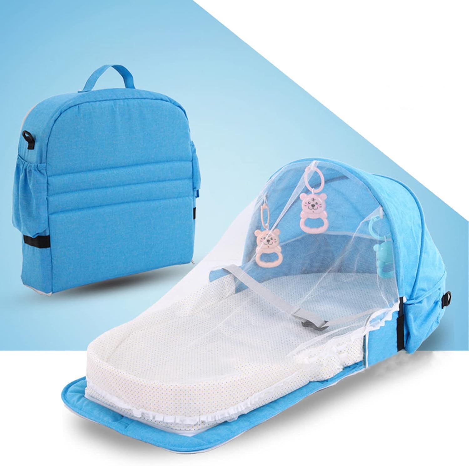 VINGVO Travel Bassinet, Multifunctional Foldable Baby Crib Portable Bassinet Baby Bassinet Portable Detachable Travel Baby Bed for Outdoor Travel