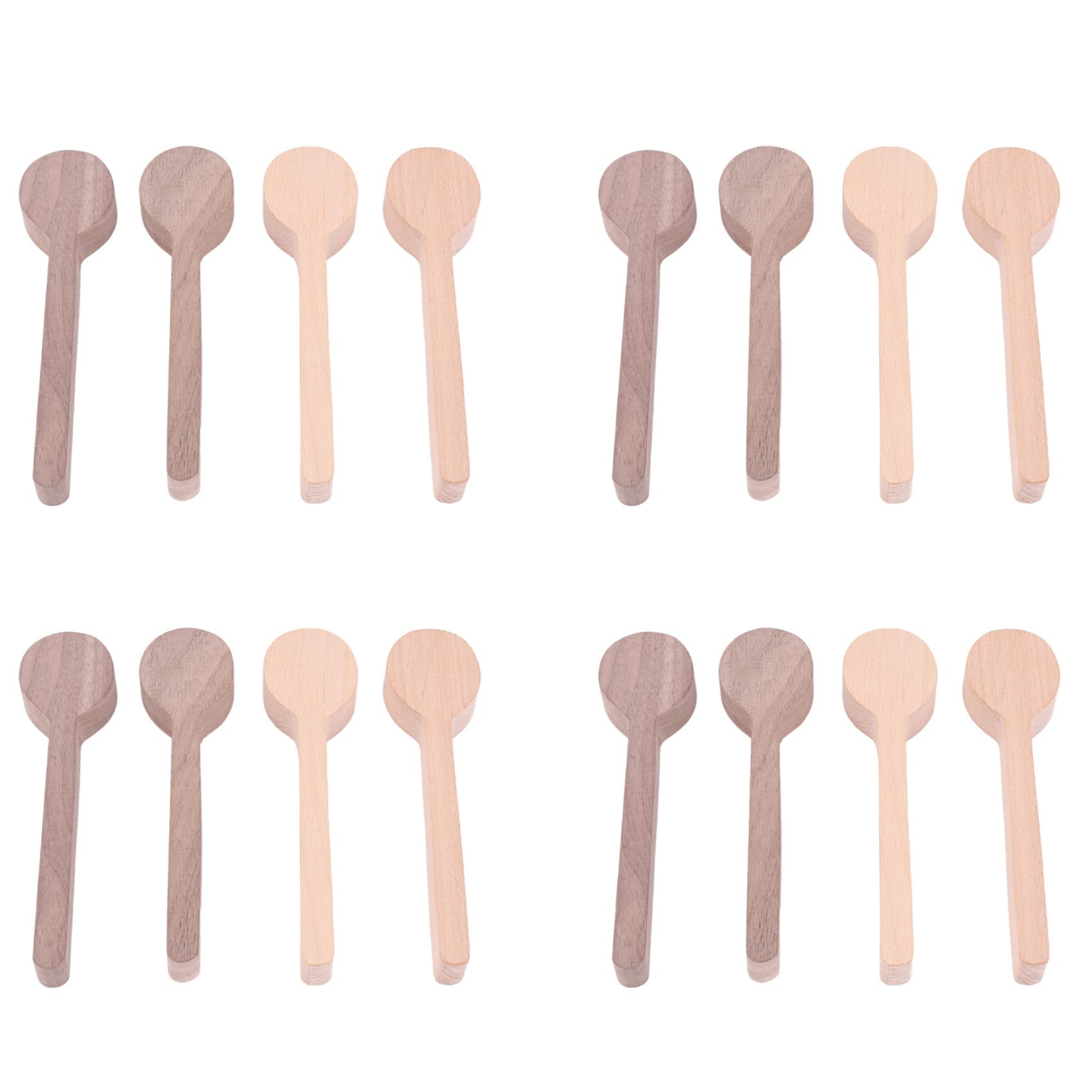 Hndhbfgrt Wood Carving Spoon Blank Beech and Walnut Wood Unfinished Wooden Craft Whittling Kit for Whittler (8Pcs)