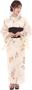 おまかせ下駄＋おまかせ白兵児帯つき◆◆ノー皺加工最高級カルキュロ◆変わり織り Amazon | [KYOETSU] [キョウエツ] 浴衣セット 変わり織 生成り