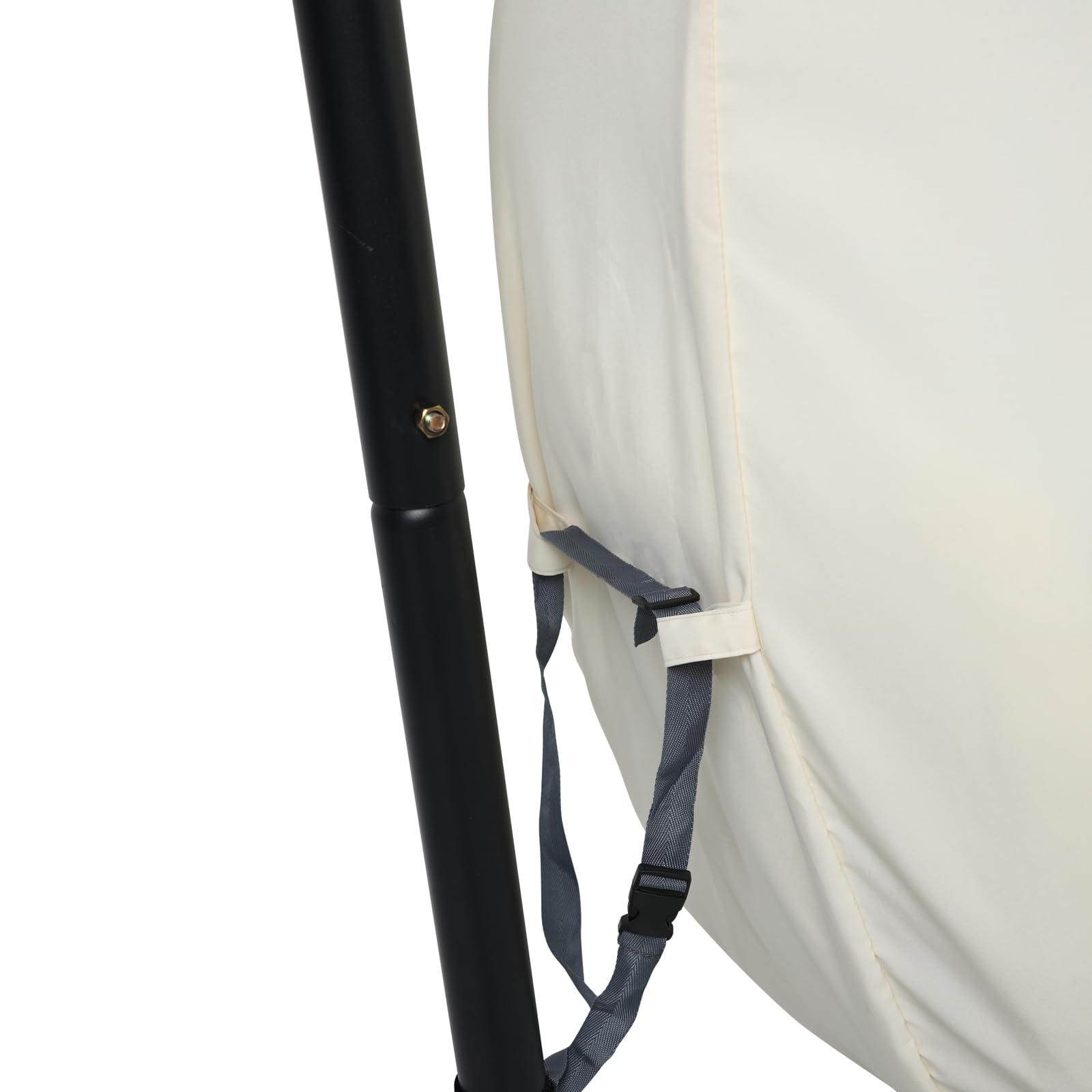 SVITA Nelly Hängesessel mit Gestell Loungesessel Hängesitz Hängestuhl klappbar Hängekorb Hängeschaukel Outdoorsessel Beige