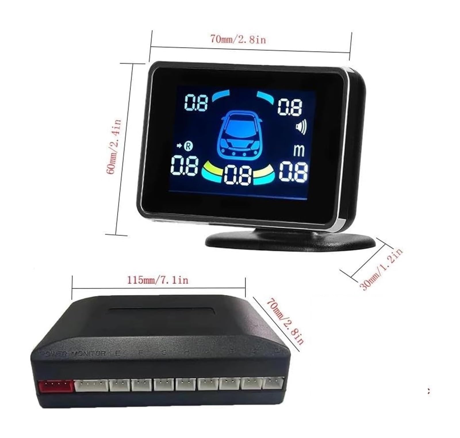 Sensor De Estacionamiento Sensor Aparcamiento Radar Marcha Atrás Trasero Coche Detector Electrónico Parktronic Kit Asistencia(Oro,4)