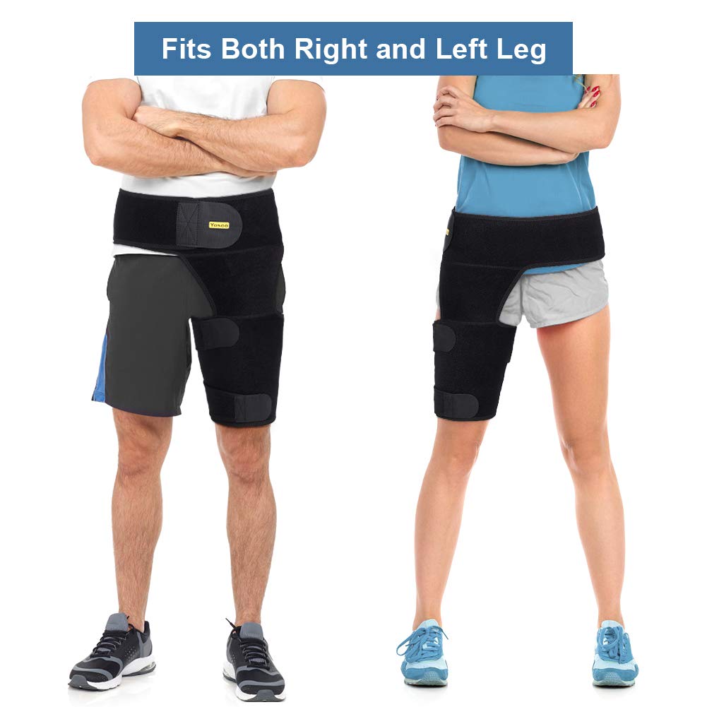 Supporto per fasciatura di Leist, Groin Support, Manicotti a compressione coscia e groin, supporto per fasciatura coscia a compressione, regolabili coscia Brace Alleviare dolori muscolari e lesioni