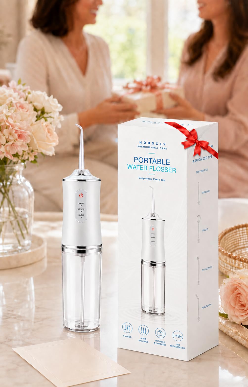 Cordless Electric Water Flosser - 3 Modes & 4 Tips -7