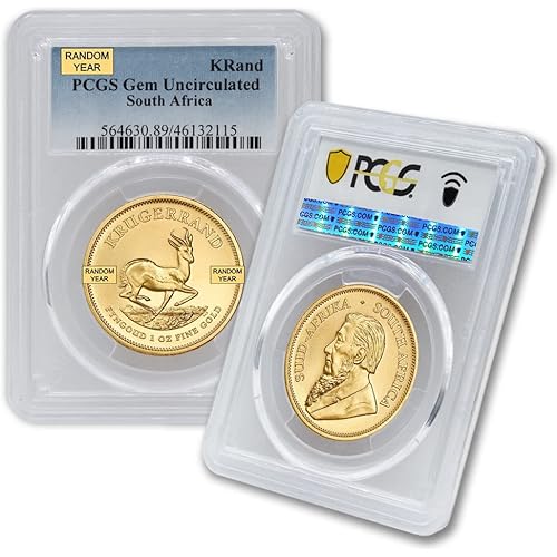 1967 - Present (Random Year) 1 oz South African Gold Krugerrand Coin Gem Uncirculated GEMUNC 1 Rand PCGS