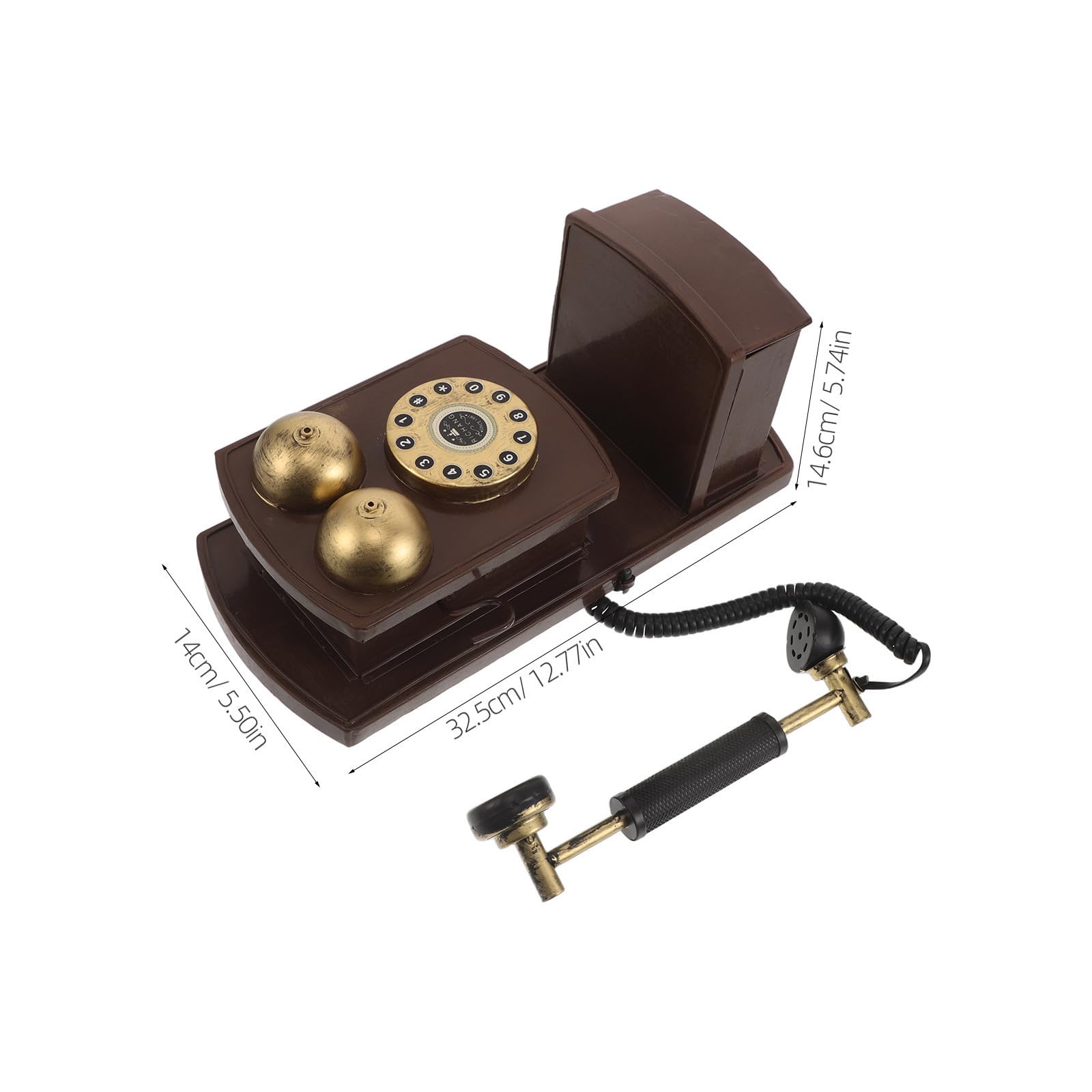 ABOOFAN Telefono Fisso Vintage da Parete in Ferro Design retrò, Riproduzione Telefonica Antica Salvaspazio e Installazione Semplice per Casa e Feste a Tema