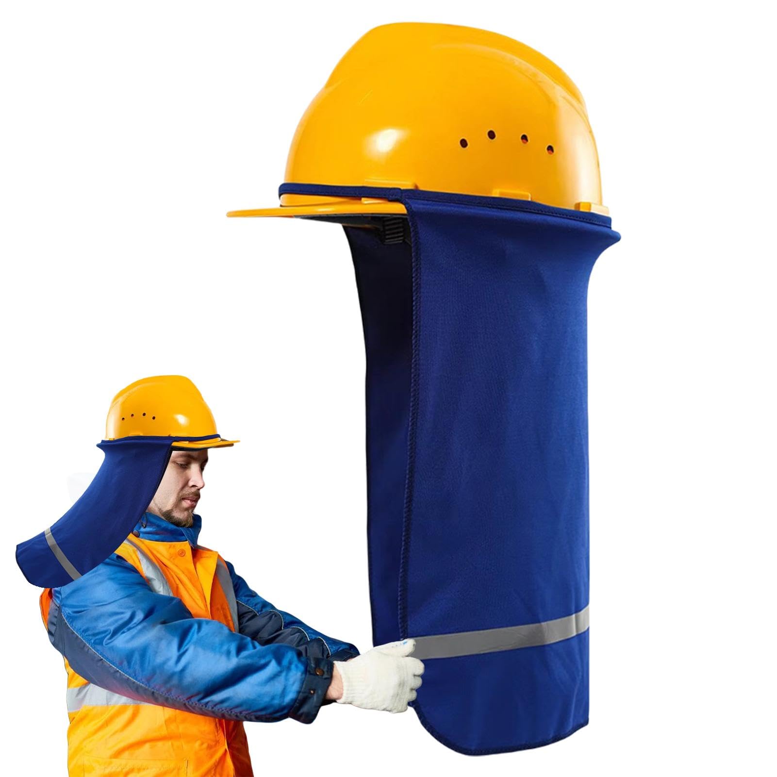 Visiera Parasole Per Casco Con Ventilatore Solare – Protezione Collo E Riduzione Abbagliamento, Per Agricoltori E Lavori All'Aperto, 2 Ventole E Cavi USB Inclusi