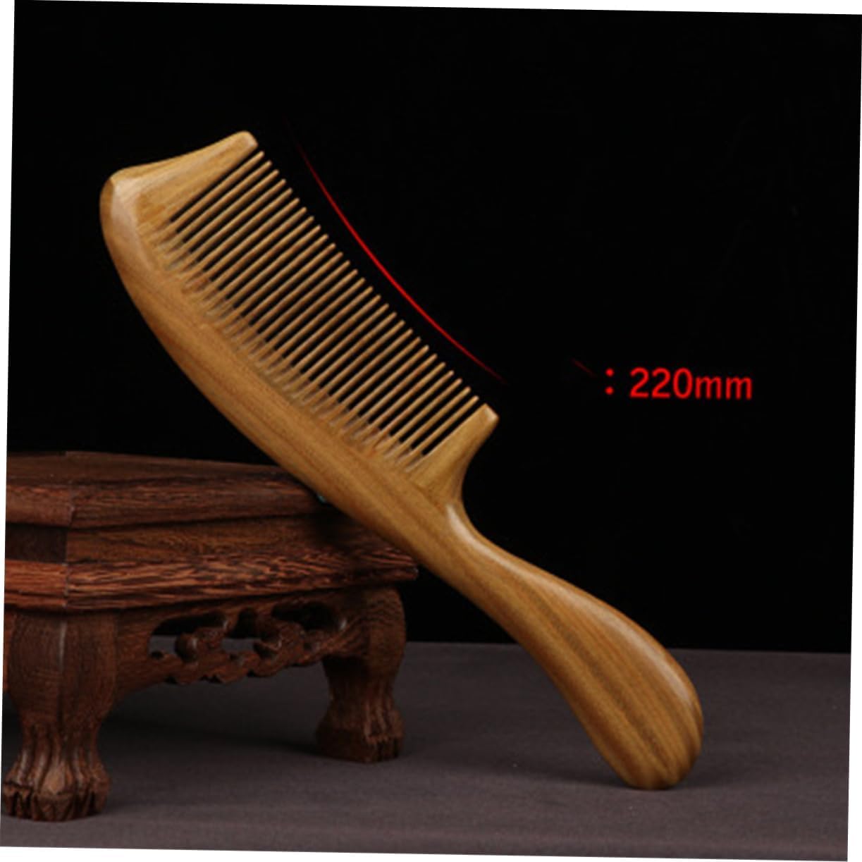 Drewniany grzebień, Drewniany grzebień z drzewa sandałowego Bambusowy fryzjerski(Light Brownx2pcs,22 * 5.6 * 1)