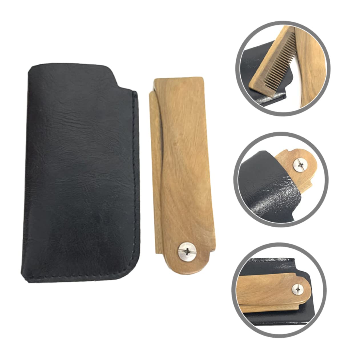 Set Di 5 Pettini Per Da Uomo Formato Da Viaggio in Legno Tascabile Accessorio Per La Barba