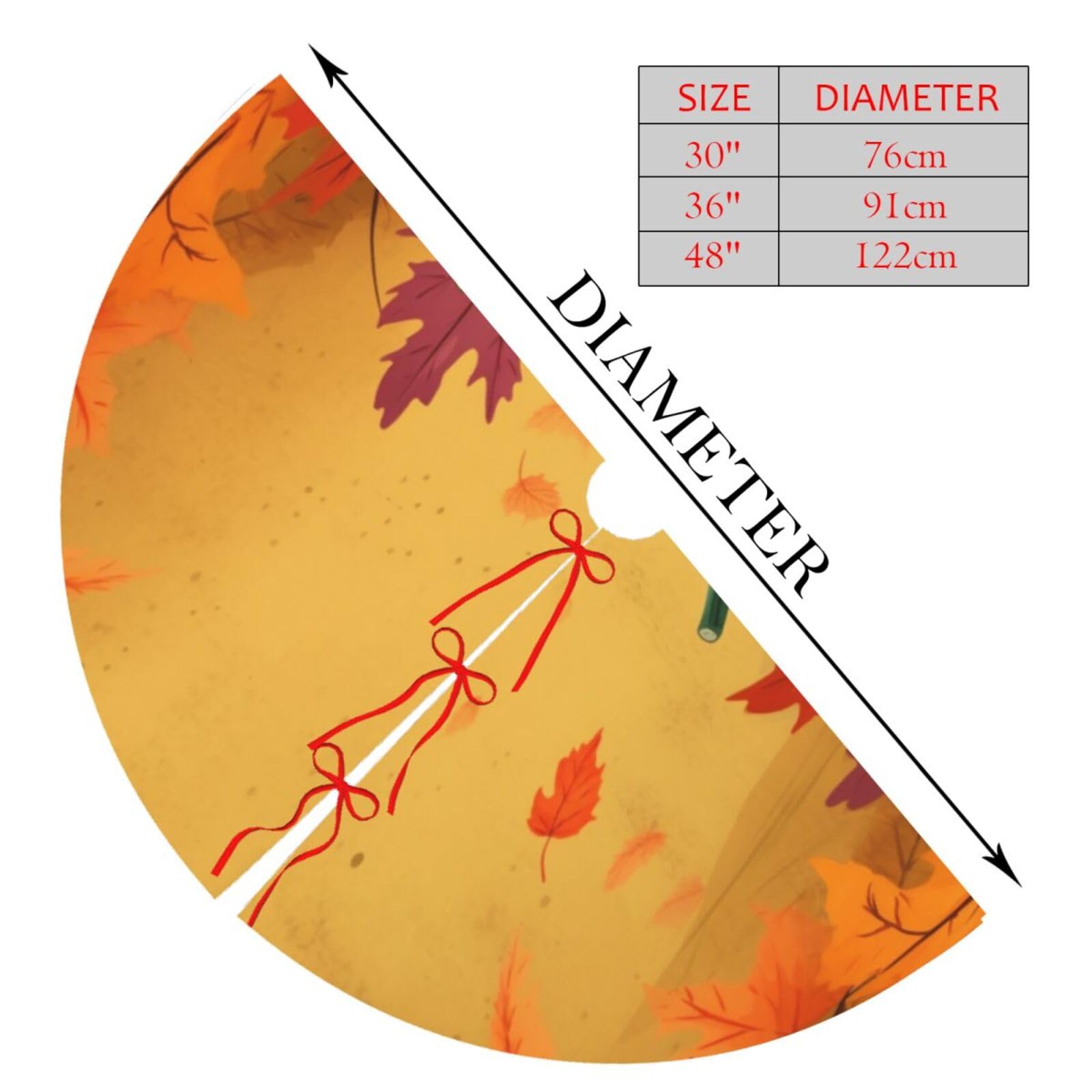 Fall Maple Pumpkins Christmas Tree Skirts, 30