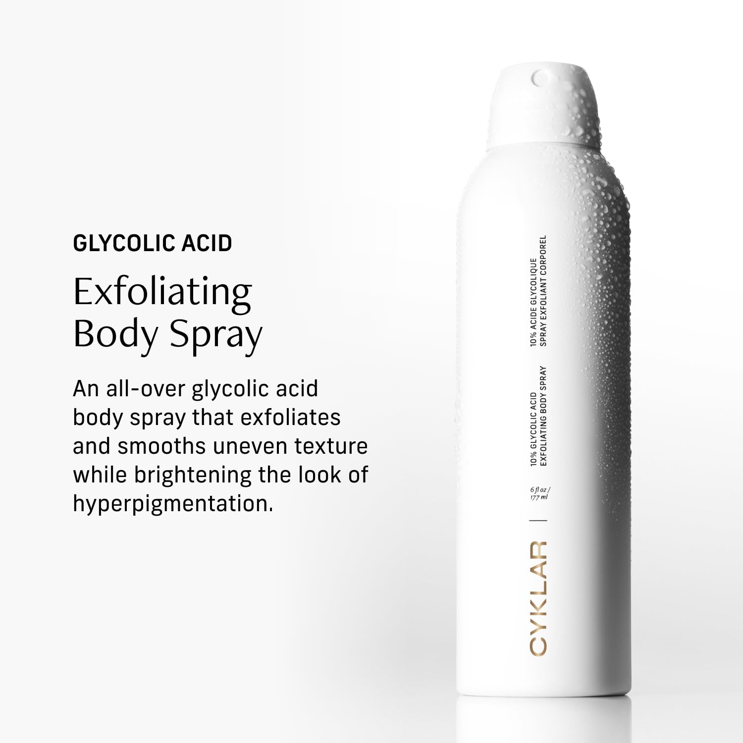 Cyklar 10% Glycolic Acid Exfoliating Body Spray with Peptides