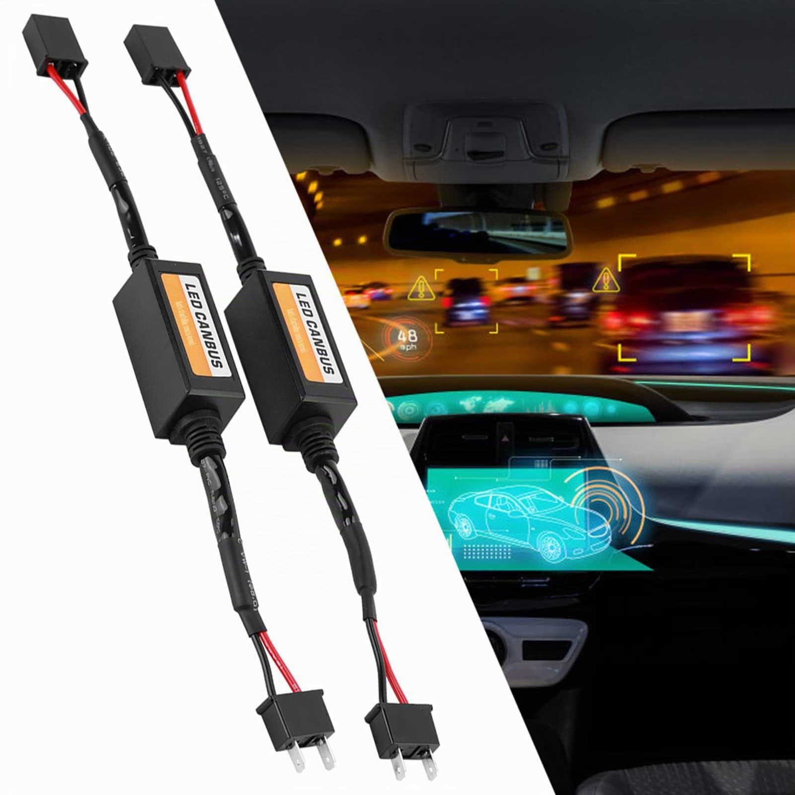 Akozon 2pcs H7 - Decoder per fari a LED Canbus dispositivo decodificatore per fari resistenze anti-sfarfallio Errore di annullamento