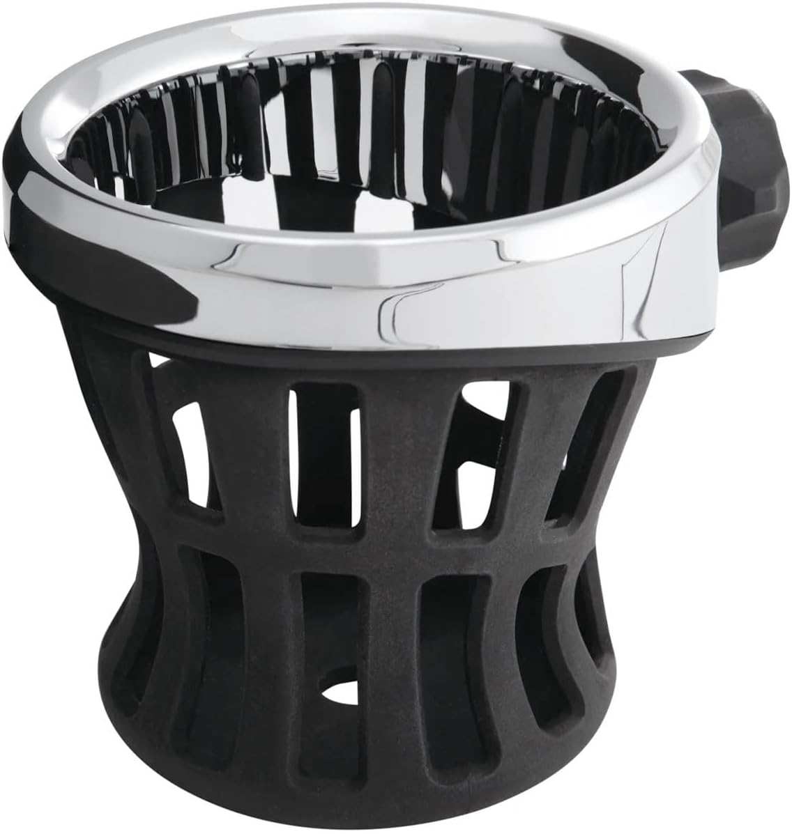 Ciro Drink Holder Perch Mount Chrome Plated & Rubber, Black Finish 50411, 8" x 6" x 5"