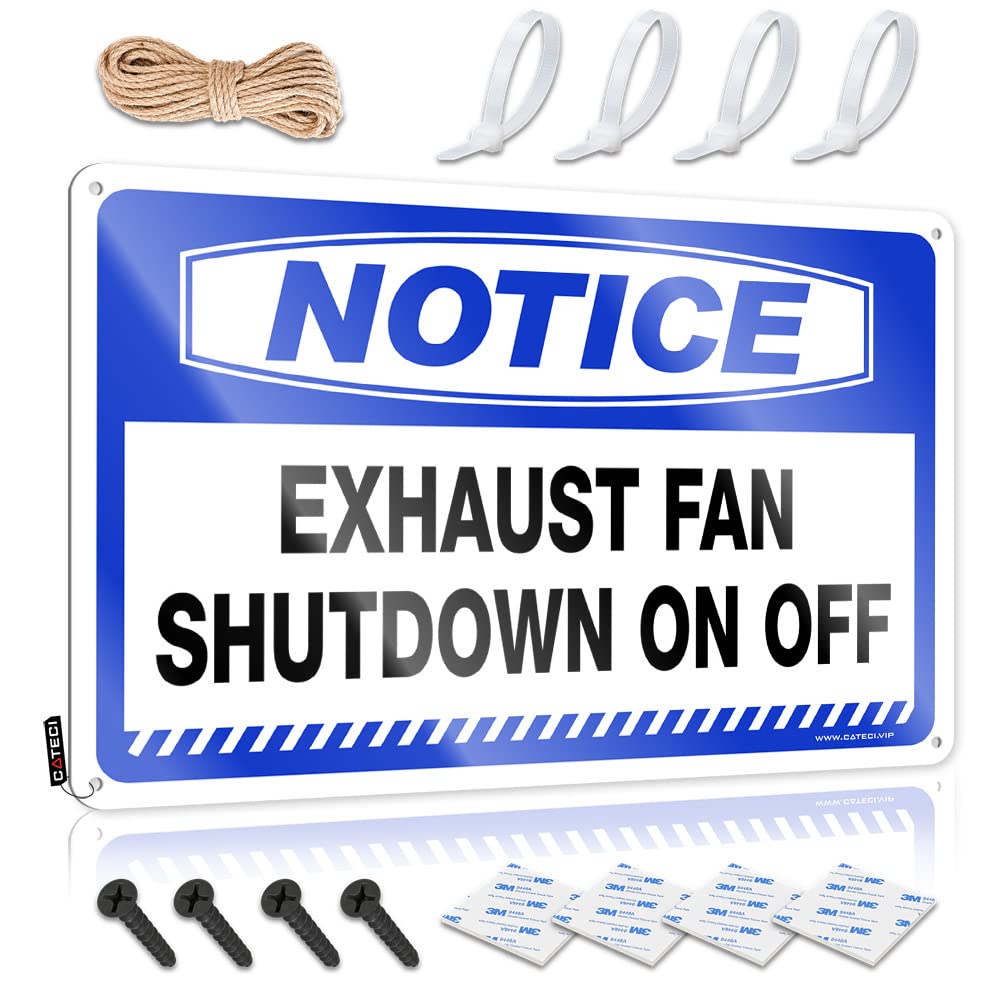 Sign Print Humor Neutral Things Notice Exhaust Fan Shutdown On Off - Easy To Hang Art(20X30CM)