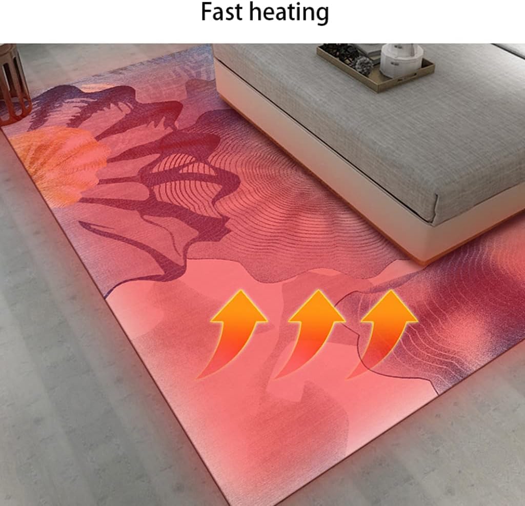 Tappeto Riscaldato Pratico Tappetino Riscaldante per Pavimenti Soggiorno per Famiglie Tappeto Riscaldante in Carbonio Regolabile Tappeto Riscaldato Moderno,A-150x200cm