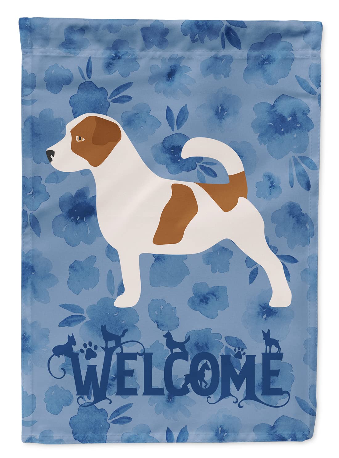 Drapeau de bienvenue Jack Russell Terrier en toile de maison multicolore