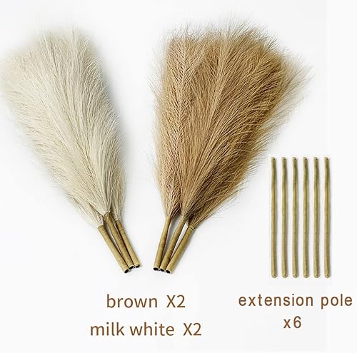 Miniatura 2 de Decoración de hierba de las pampas sintética 27.5-9 tallos pequeños, pompas, hierba de las pampas, hierba artificial de las pampas, hierba pomposa
