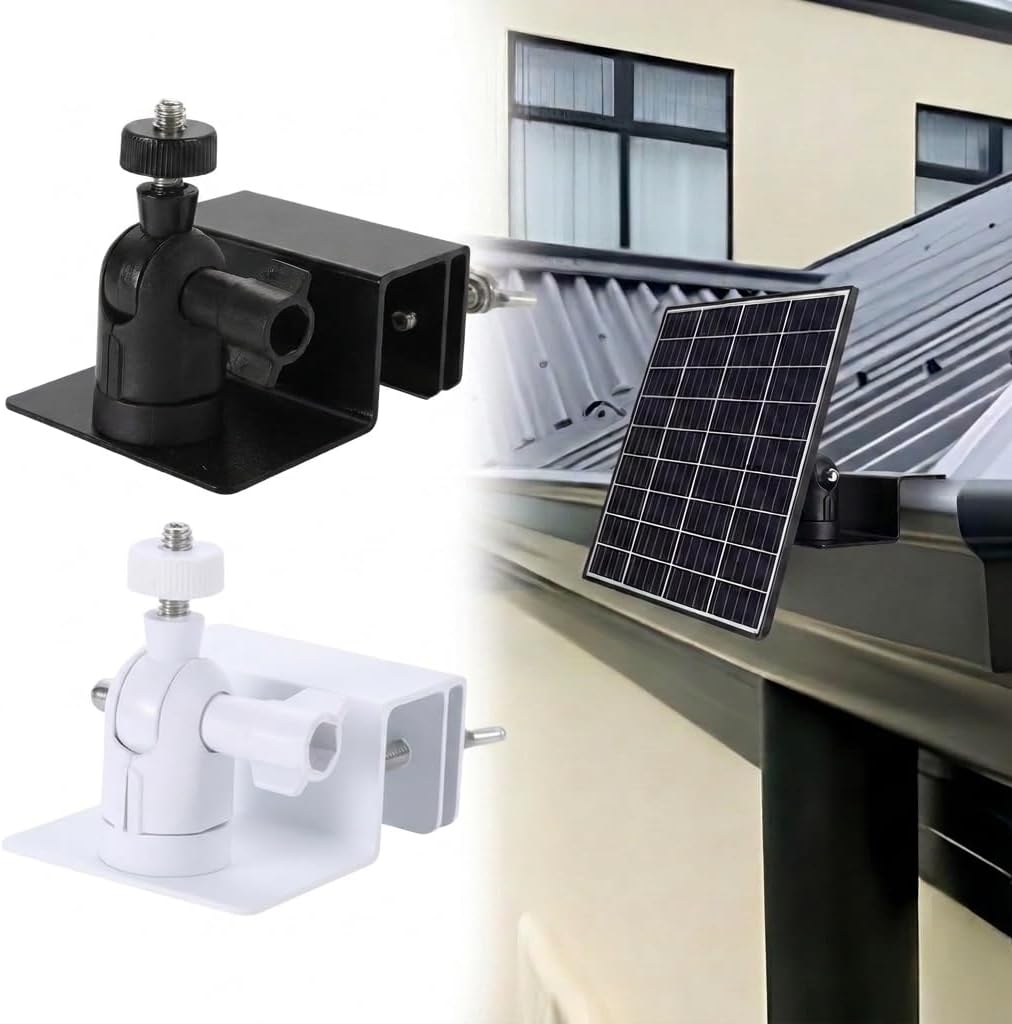 Universal Solar Panel Gutter Mount for Ring Arlo Eufy Wyze Reolink Solar Panels Durable Weatherproof (Black & White)