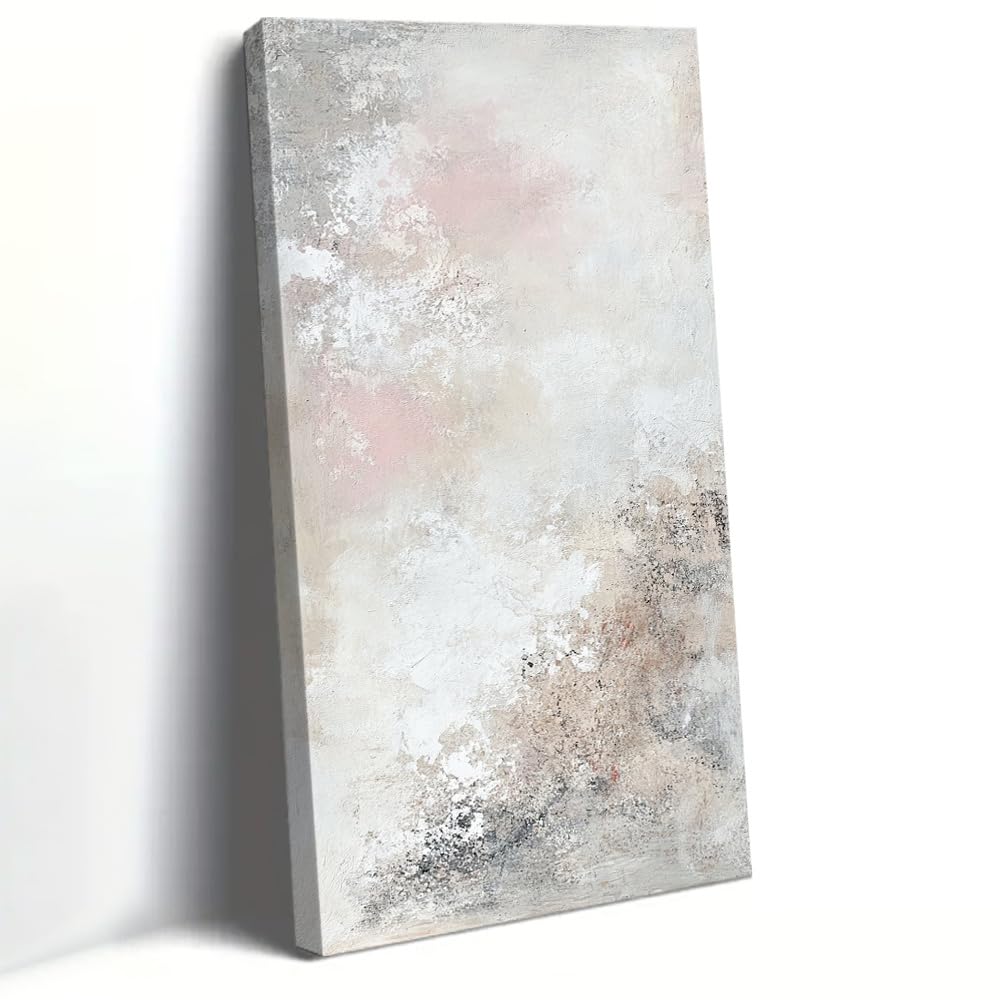 UUDEZO Framed Aged Texture Large Wall Art - Weathered Wood Frame Canvas Print, Neutral Colors Modern Decor(70x140cm(28x55in)
