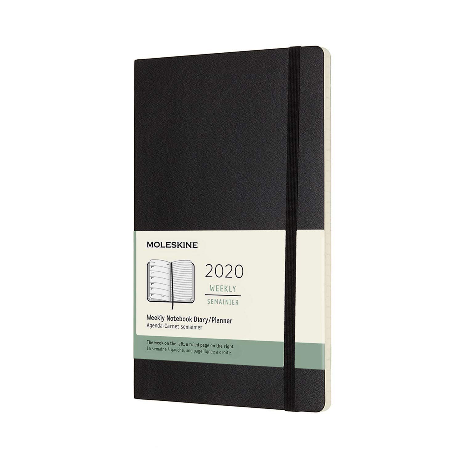MoleskineClassic 12 Month 2020 Weekly Planner, Soft Cover, Large (12.7 cm X 21 cm), Black