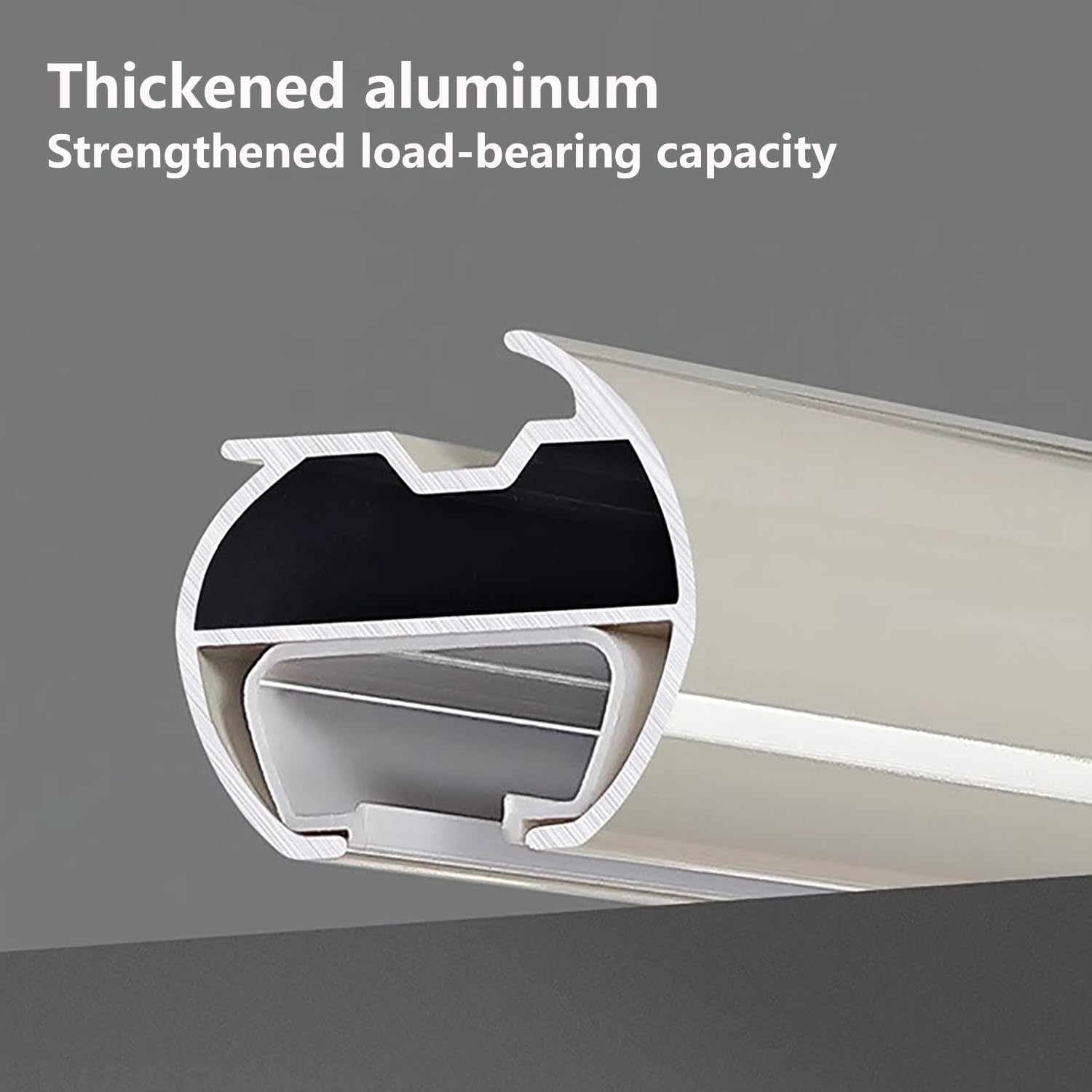 Römische Stange Verdickte Vorhangstange Aluminium Vorhangschiene gardinenschiene 1 läufig Wandvorhangschiene Inkl. Befestigungsmaterial for Fenster Balkon Büros(Black,300cm(9.8ft))
