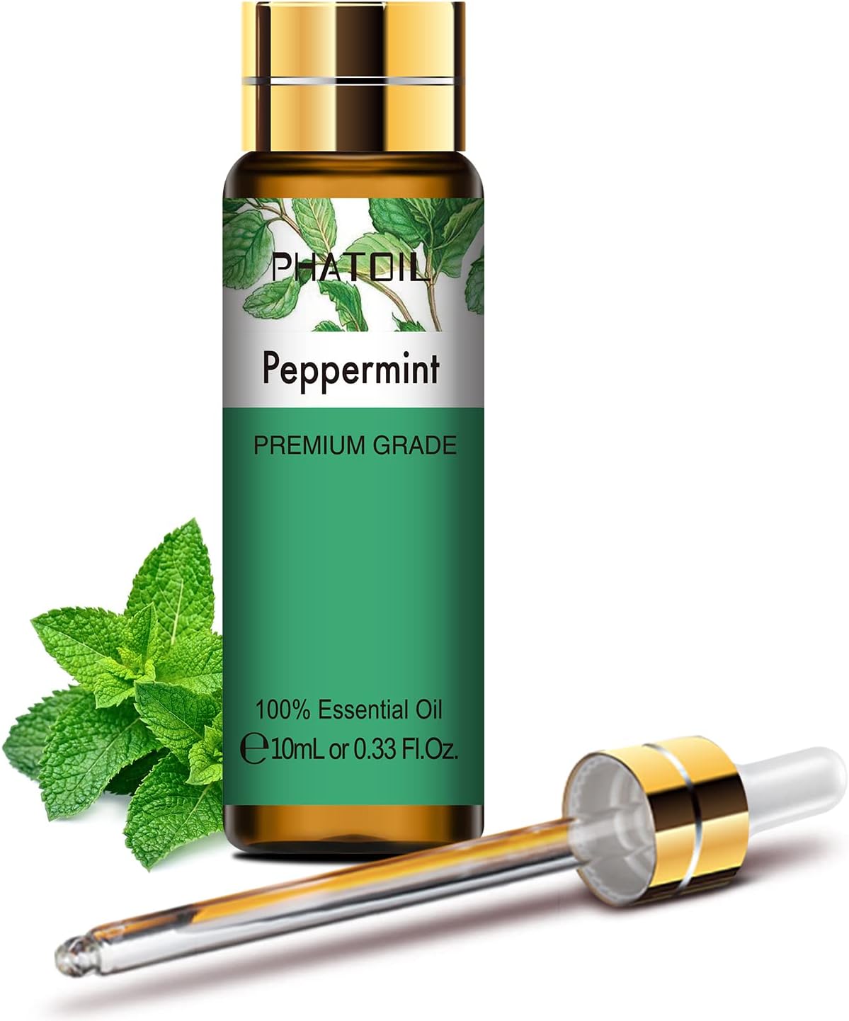 PHATOIL Peppermint Essential Oil 10ML – Undiluted and Cruelty-Free, Pure Peppermint Oil – Essential Oils for Diffusers for Home PHATOIL Peppermint Essential Oil 10ML – Undiluted and Cruelty-Free, Pure Peppermint Oil – Essential Oils for Diffusers for Home
