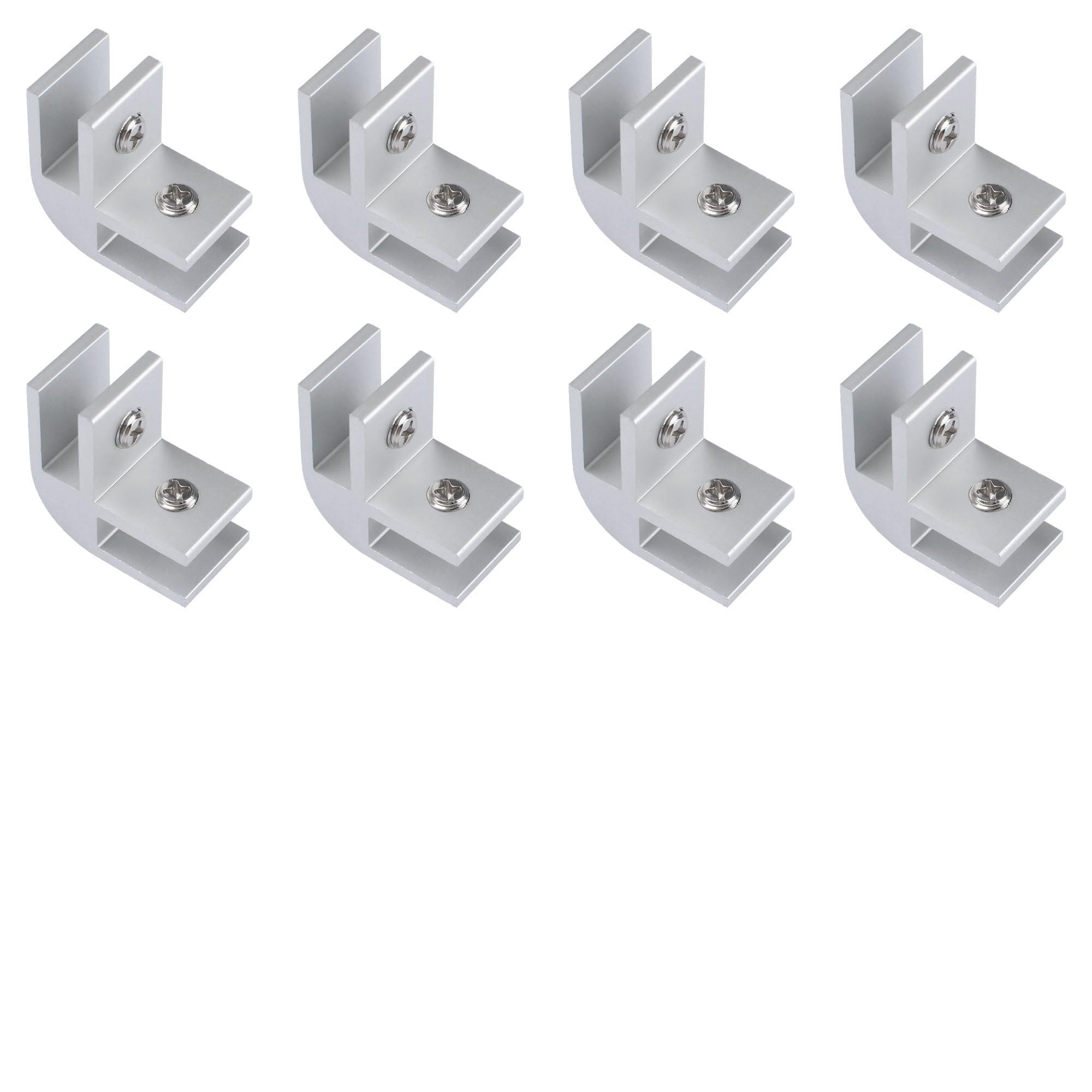 INCREWAY Glass Wind Guard Corner Hardware 8PCS, Metal Glass Connectors for 6-8mm Tempered Glass Panels, Fire Pit Wind Guard Brackets for Outdoor Gas Fire Pits, DIY Custom Shields