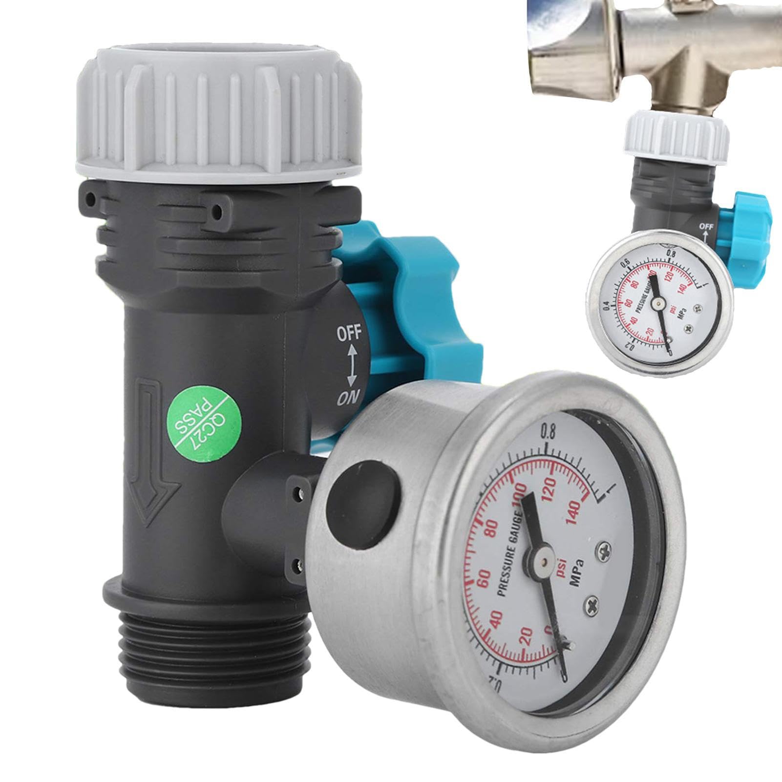 Régulateur de pression d'eau pour la maison – Manomètre réglable – Régulateur de pression d'eau convivial pour tuyau d'arrosage et usage domestique