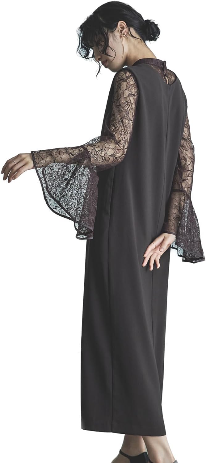 ベルスリーブスリットドレスniana