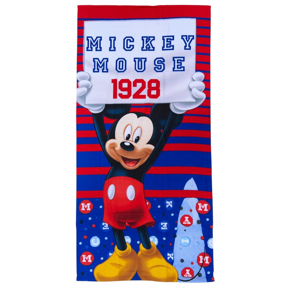 CARTOON Disney Mickey Mouse Beach Towel Microfibre Polyester for Children 245gsm Size 70 x 140 cm Beach Pool