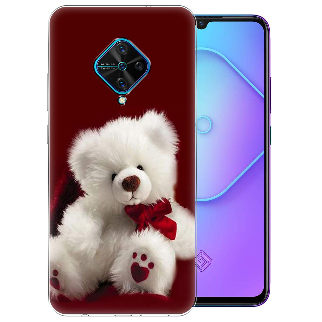 Fashionury White Teddy Designer Printed Soft Silicone Back Case Cover for Vivo S1 Pro/Vivo S1 Pro Back Cover (B0842P3TLJ) Amazon Price History, Amazon Price Tracker