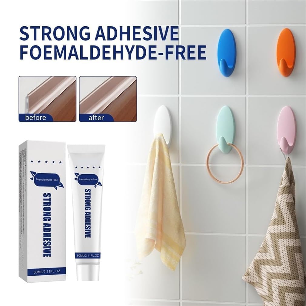 Nail Free Strong Glue Adhesive Waterproof,Powerful Nail-Free Glue,Multi-Functional Nail Free Strong Adhesive for Metal Plastic, Ceramic Glass (60ml)