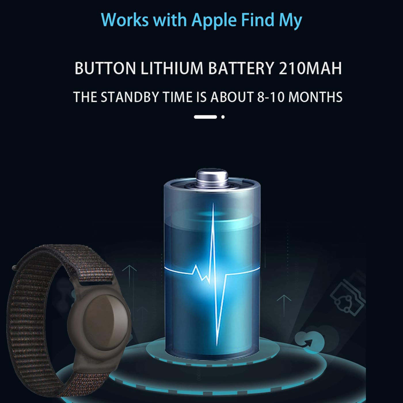Rastreador GPS para niños (solo iOS) iOS solo en tiempo real, mini localizador de correa de reloj para adolescentes, necesidades especiales y ancianos, dispositivo de seguimiento oculto funciona con