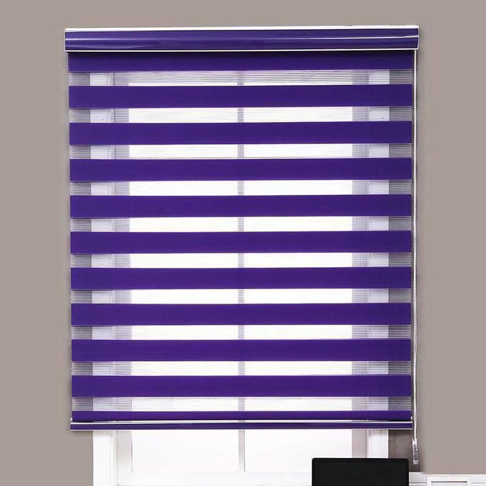Store occultant jour nuit zébré thermique violet 170 x 200 cm bureau
