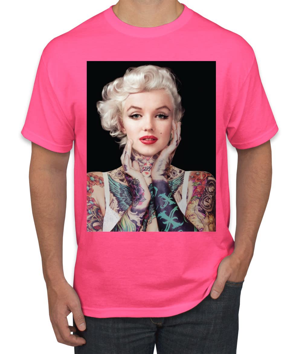 Wild BobbyMarilyn Monroe Tattoos Black Pop Culture Men's Graphic T-Shirt