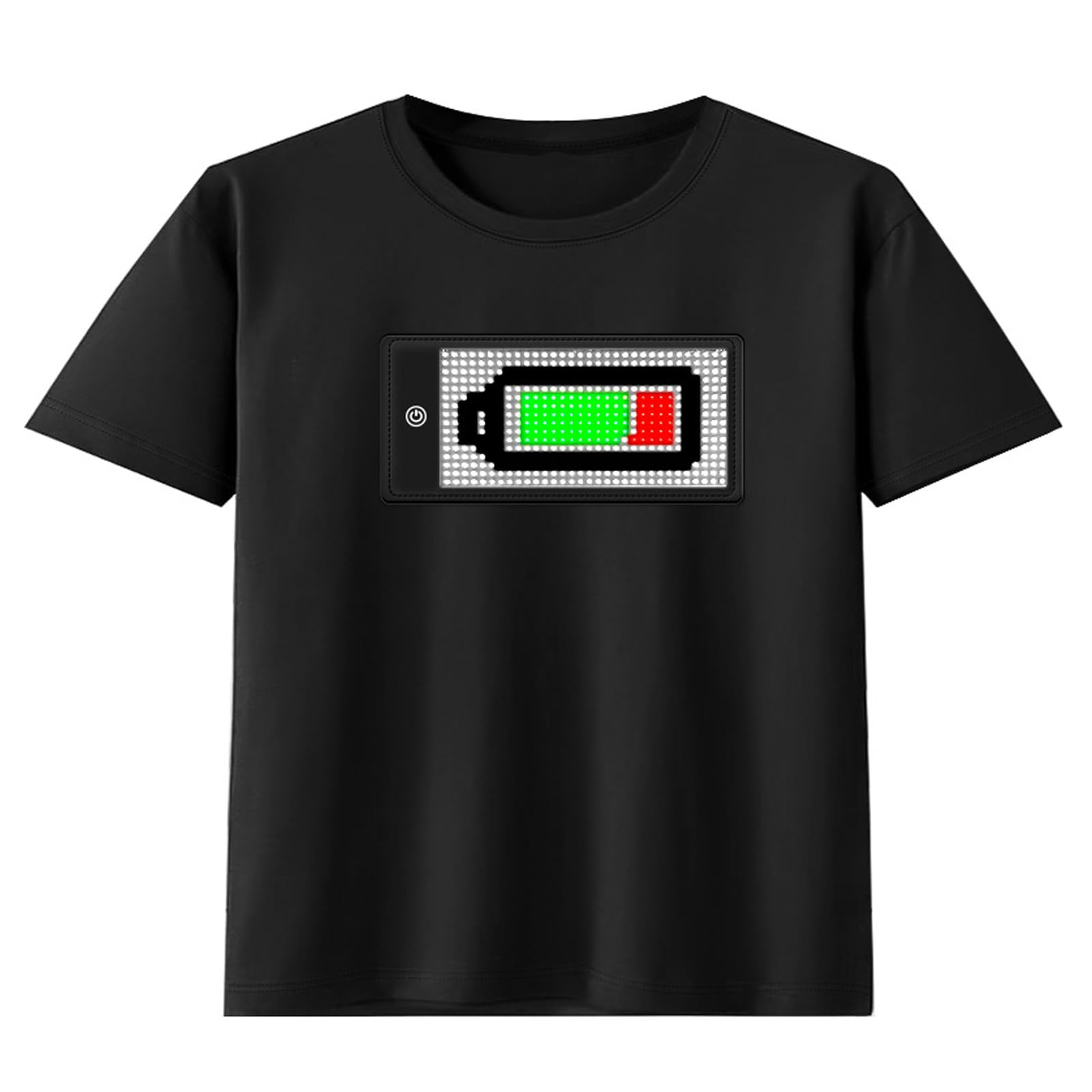Bewinner T-Shirt LED avec écran programmable - T-Shirt Lumineux Bluetooth, Contrôle APP, Batterie intégrée 1500mAh (Taille XXL)