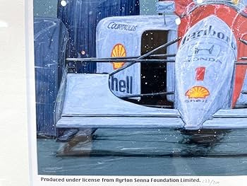 Amazon.co.jp: 角谷やすひと リトグラフ 月 版画 F1 アイルトン