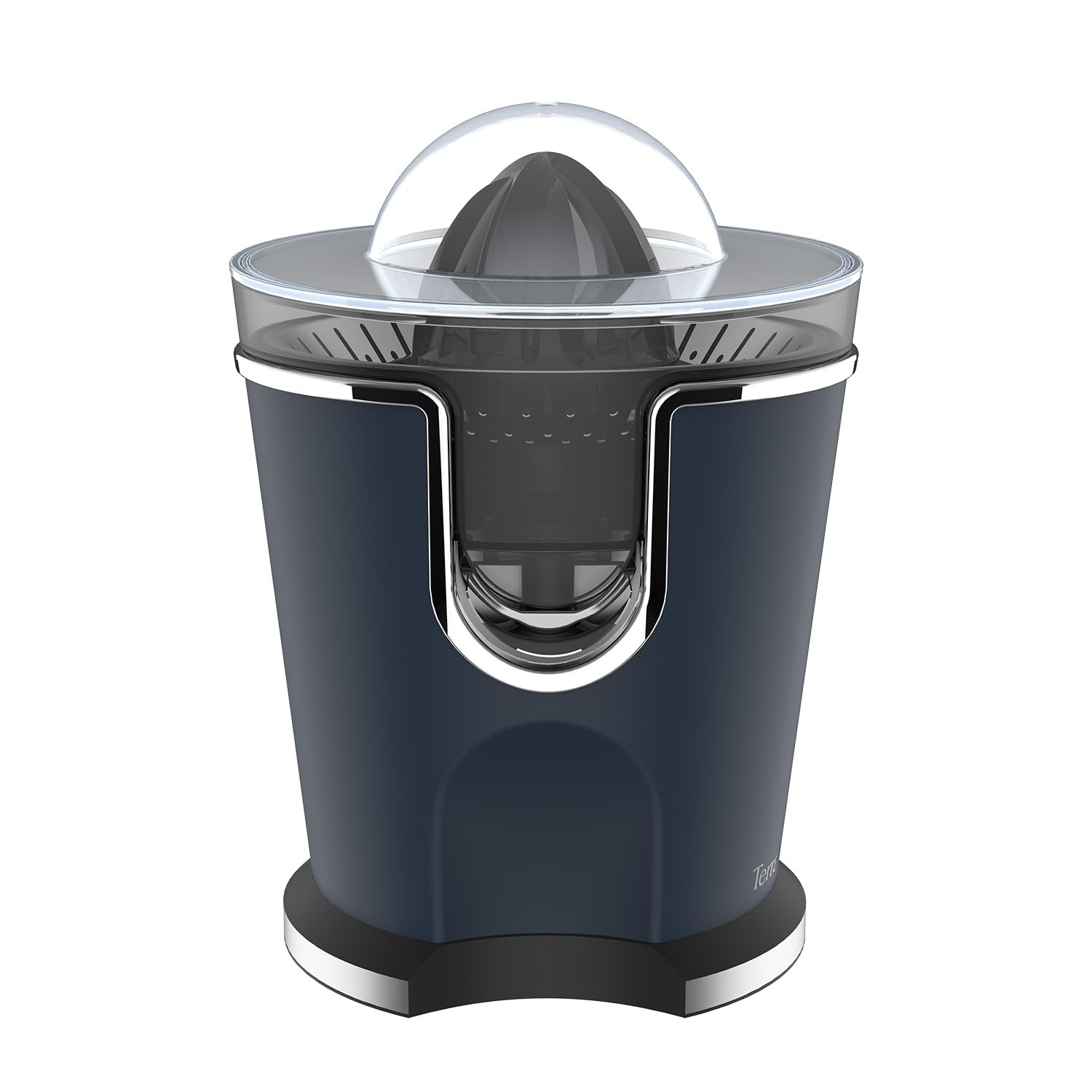 TERRAILLON - NEW MOON - Presse agrumes électronique - 160 W, Vitesses variables, Filtre et bec verseur en Inox, Réservoir 300 ml, 2 Cônes pour différents agrumes, Corps Inox peint, Bleu