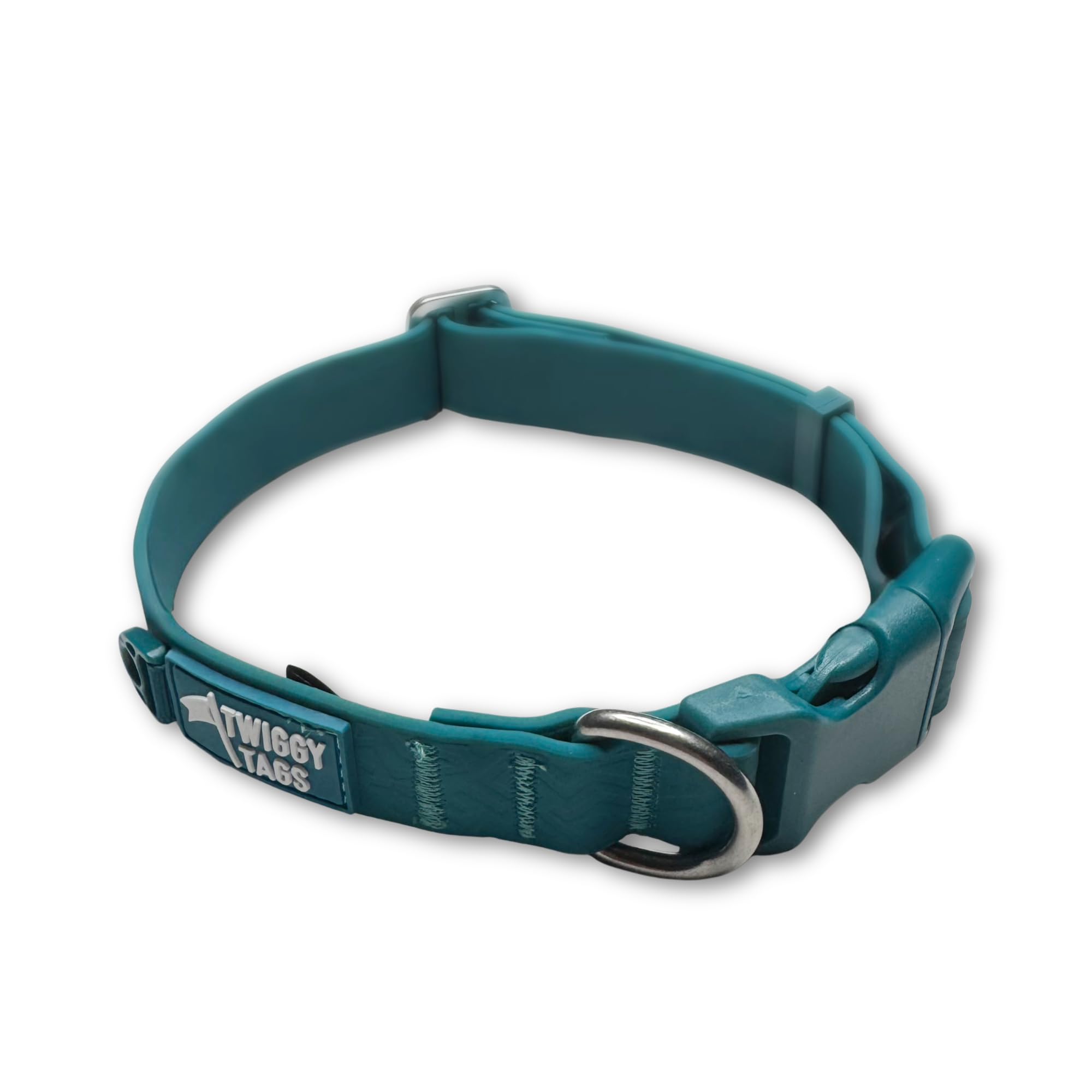 Twiggy Tags Tidal Waterproof Collar | 100% Waterproof Dog Collar Easy Clean | Quick Release Buckle & Stainless Steel D-ring | Suitable For All Dog Breeds |Azure Turquoise | XS — image 1