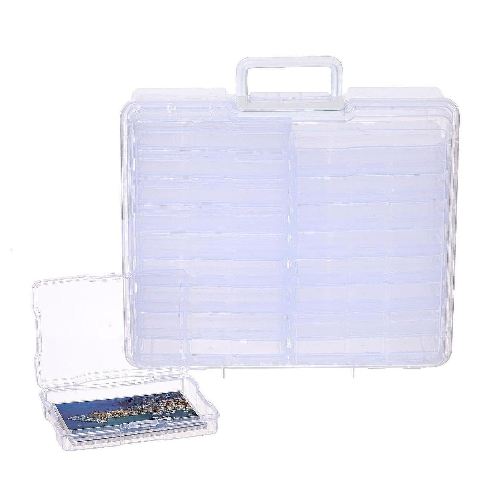 Divided Storage Case Boîte de Stockage Divisée Comprenant 18 Unités Internes Boîte à Cartes Organisateur Robuste En PP Transport Pratique Grâce à La P, Transparent